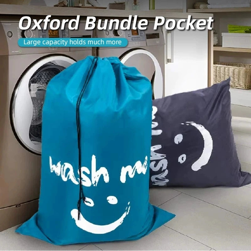 Drawstring Laundry Bag – Wash Me Smiley Face Design