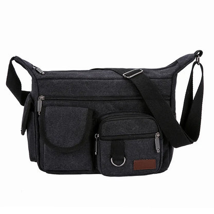 Men S Canvas Cross - Body Outdoor Travel Wear Resistant Tool Storage Large Capacity Site Work