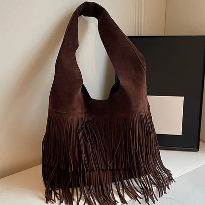 Fringe Tassel Tote Bag – Women's Boho Shoulder Handbag
