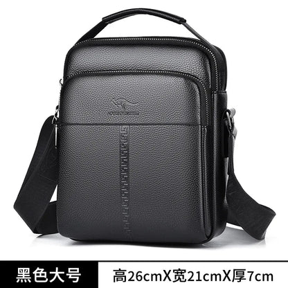 Men S Genuine Leather Single-Shoulder Layer Cowhide Crossbody Bag