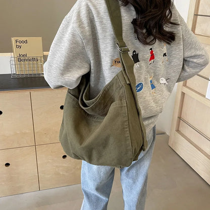 Canvas Crossbody Hobo Bag – Large Capacity Casual Shoulder Bag