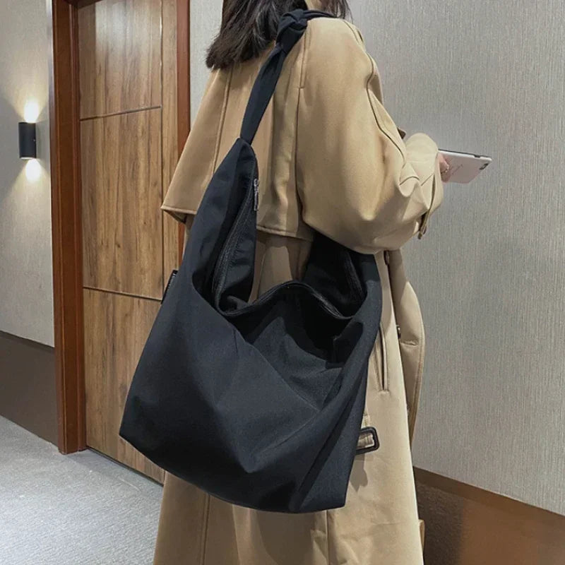 Canvas Totes Bags Women Casual Wild Ladies Handbags Solid Color Shoulder Bag Simple Female Messenger