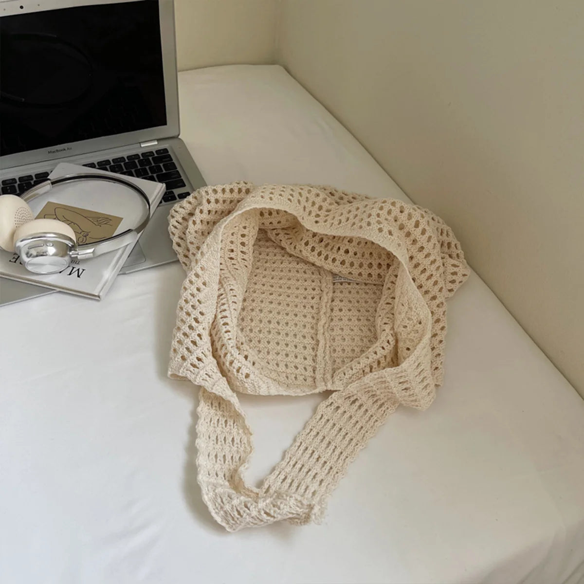 Minimalist Leisure Crochet Shoulder Bag Beach Hollow Women Handbag Solid Color Woven Totes Summer