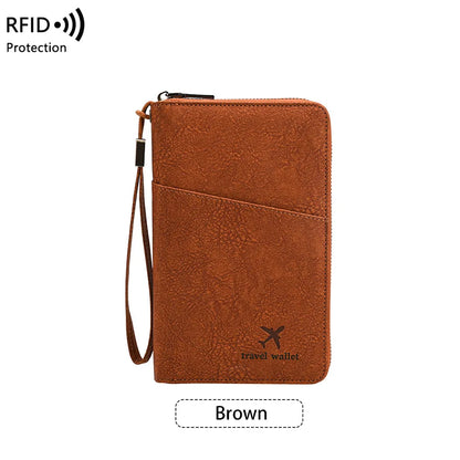 Rfid Blocking Passport Holder Multi-Functional Travel Document Organizer Ticket Storage Bag Wallet