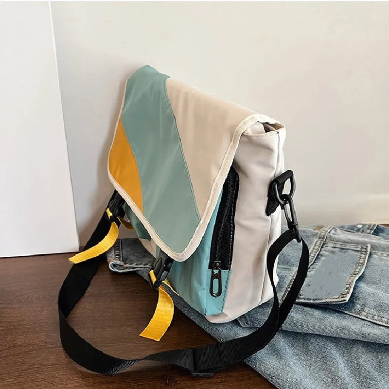 Waterproof Nylon Messenger Bag for Women – Large Capacity Crossbody