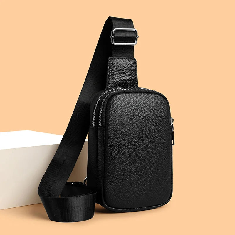 Luxury Genuine Leather Women S Chest Pack Shoulder Bag Messenger Sling Brand Leisure Travel Bags