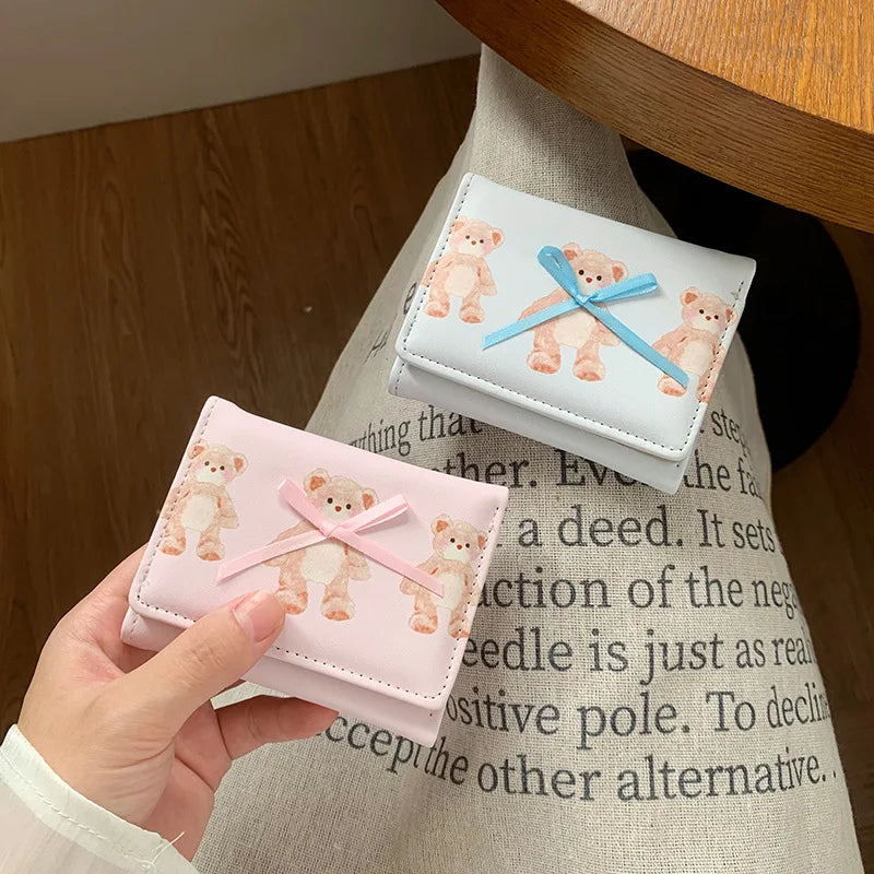 Cartoon Cute Three-Fold Multi-Functional Student Loose Change Card Holder Wallet