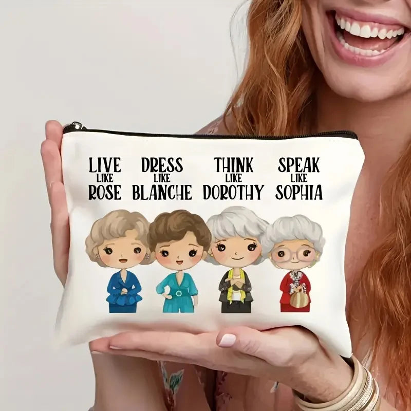 Printed Canvas Cosmetic Bag – Funny Novelty Makeup Pouch for Women