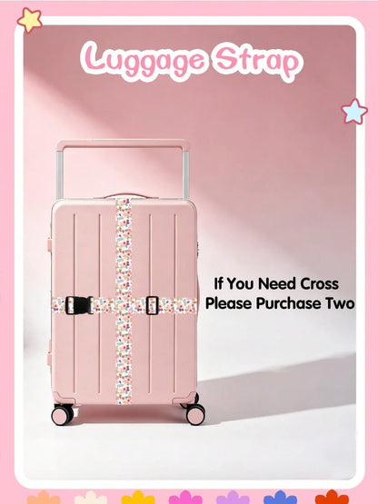 Lightweight Bag Strap Women Small Fresh Print Adjustable Luggage Strap Suitcase - Soft