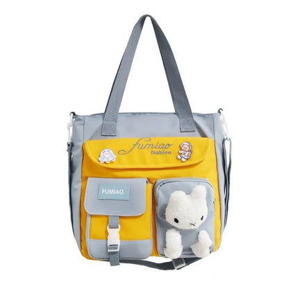 Student Remedial Hand Carrying Book Bag Class Canvas Lesson Slant Across One Shoulder