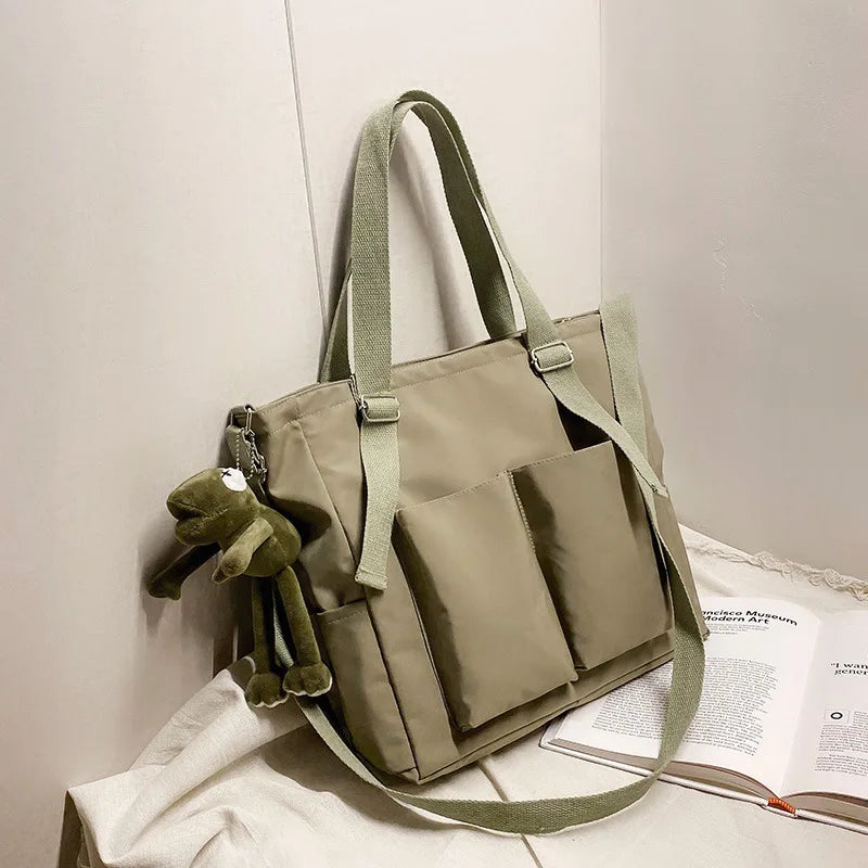 Large Capacity Nylon Tote Bag for Women – Waterproof Shoulder & Crossbody