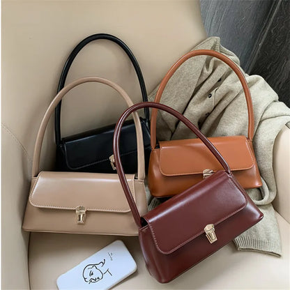 Women's Leather Shoulder Bag – Soft Faux Leather Clutch Handbag