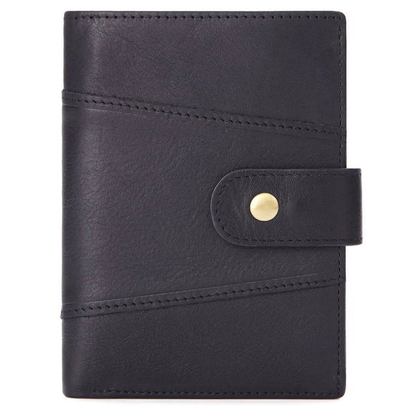 Business Large-Capacity Niu Pickup Bag Genuine Leather Men S Buckle Short Wallet