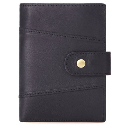 Business Large-Capacity Niu Pickup Bag Genuine Leather Men S Buckle Short Wallet