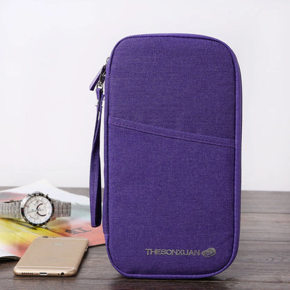 Wear-Resistant Oxford Cloth Travel Passport Bag Multi-Function Card Portable Storage Large Capacity