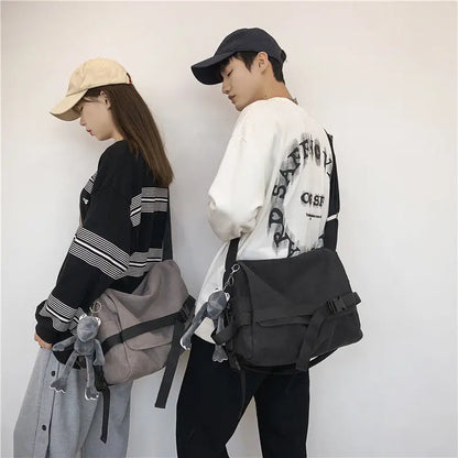 Canvas Messenger Bag for Men - Large Capacity Crossbody Shoulder Bag