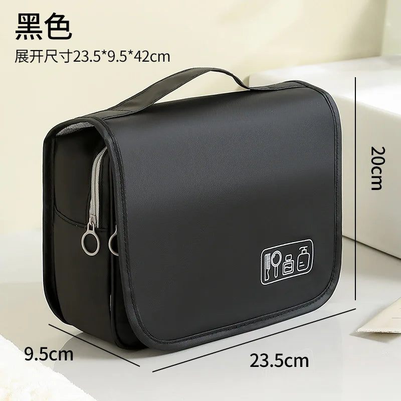 Hook Flip Cover Wash Bag Travel Waterproof Storage Makeup Large Capacity Ladies - Waterproof