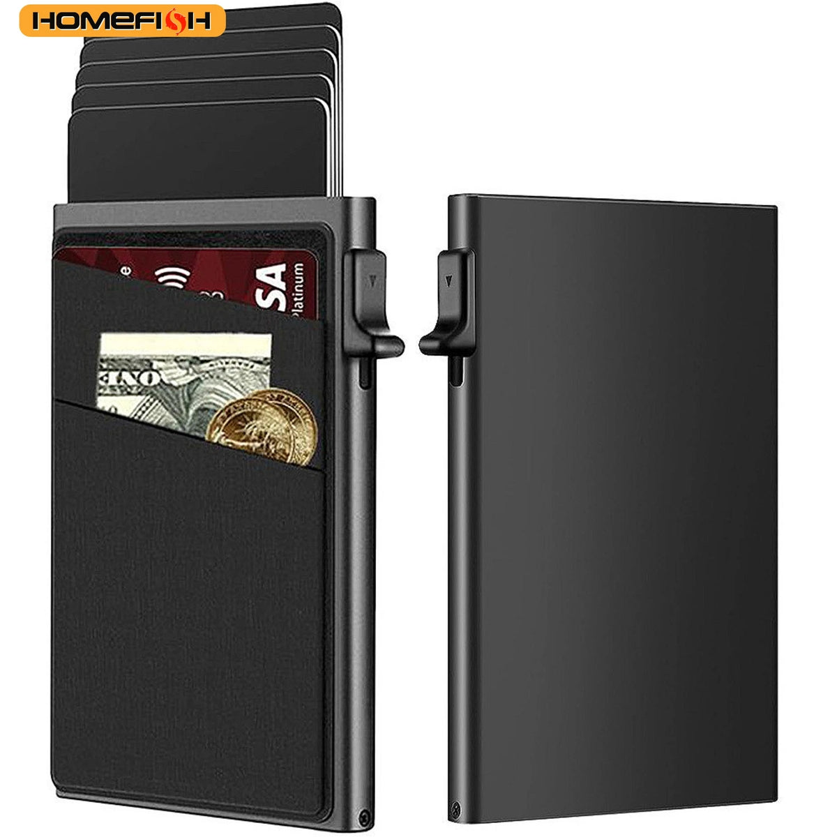 Homefish Slim Metal Card Wallet Rfid Anti-Scan Card Protector