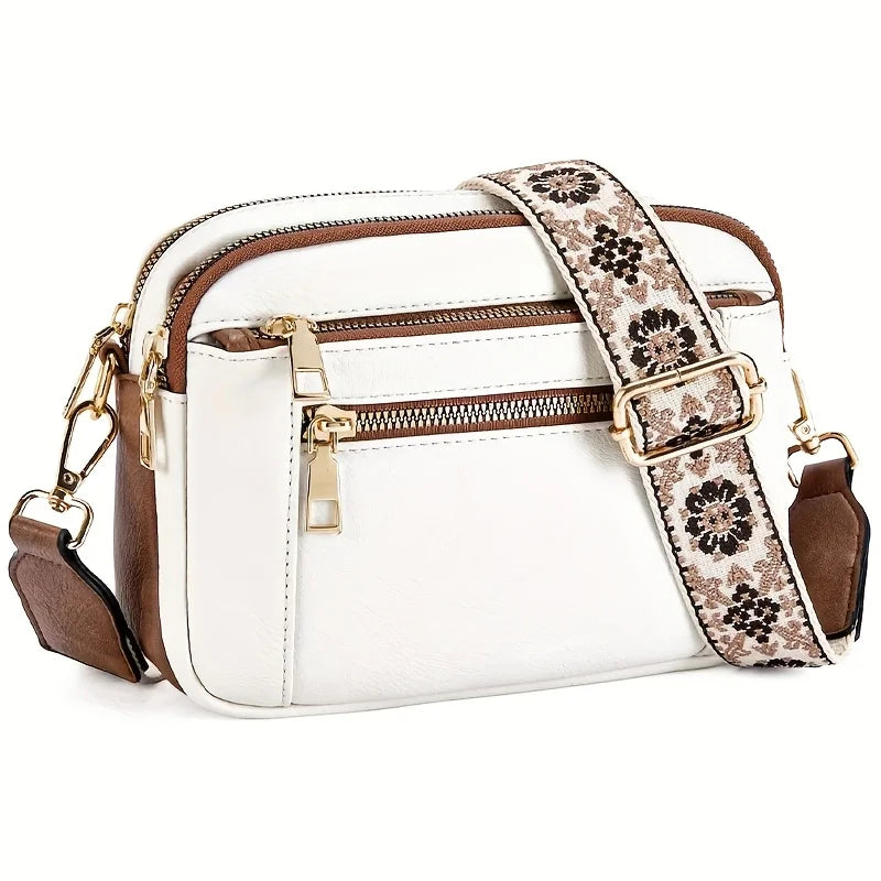 PU Leather Crossbody Bag – Multi-Pocket Women's Shoulder Bag