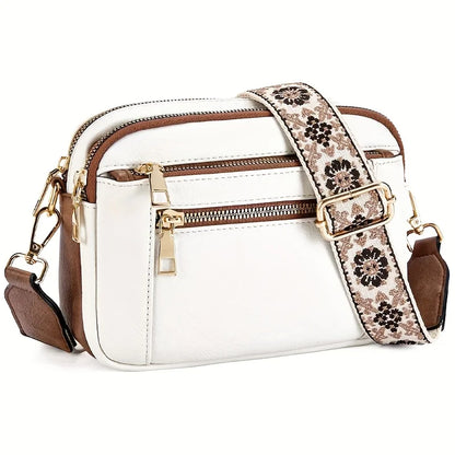 PU Leather Crossbody Bag – Multi-Pocket Women's Shoulder Bag