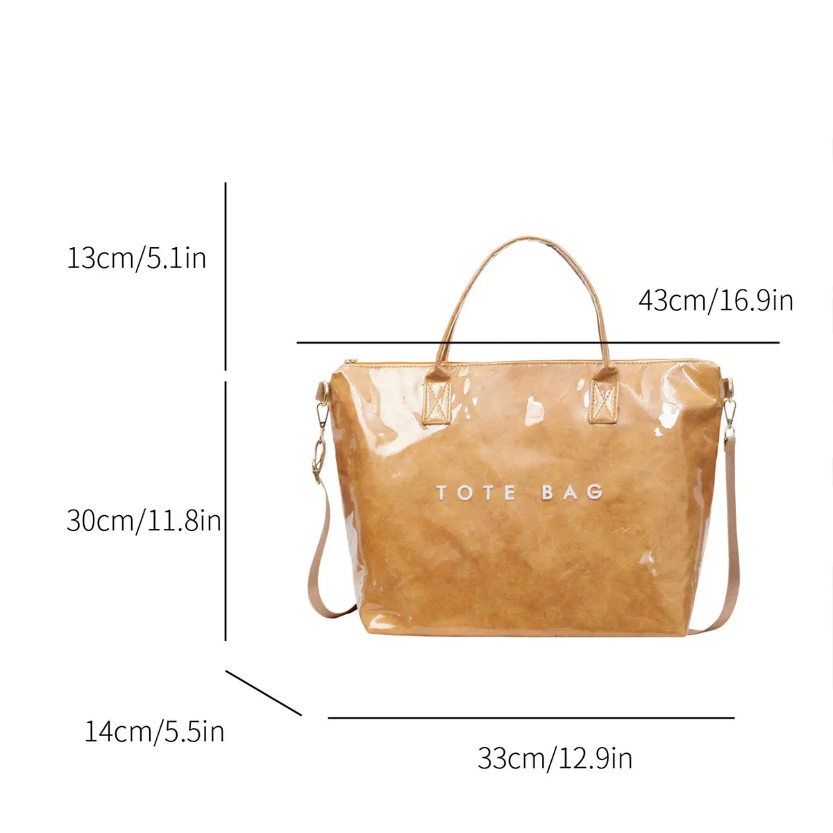 Trendy Personalized Large Capacity Transparent Pvc Tote Bag Outdoor Waterproof Jelly Daily Travel