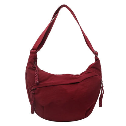 Nylon Crescent Crossbody Bag for Women – Lightweight & Large Capacity