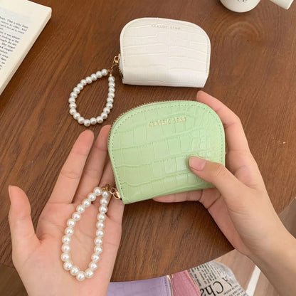 Crocodile-Patterned Semi-Circular Organ Card Case Large-Capacity Card Slot Wallet