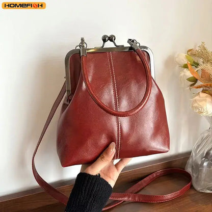 Homefish Vintage Style Women Handbag Brown Versatile Designer Shoulder Bag Pu Leather Ladys Shell