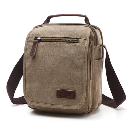 Canvas Men S Cross-Body Bag Korean Version One Shoulder Carry Multiple Pockets Document Large
