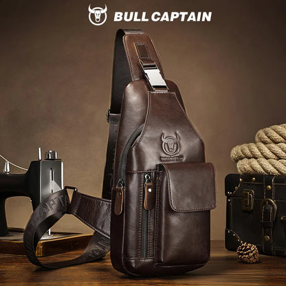Retro Men S Genuine Leather Single-Shoulder Crossbody Bag Top Layer Cowhide Front Shoulder Bag