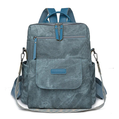 Women's Leather Backpack – Anti-Theft Multi-Pocket Travel Bag