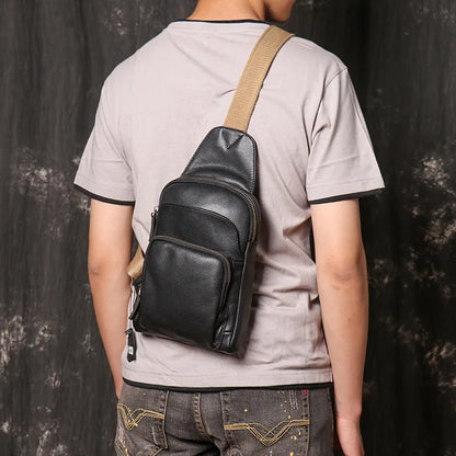 Men S Chest Bag Made Genuine Leather Women S Crossbody Bag Made Cowhide