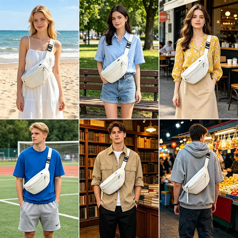 Cozy Corduroy Crossbody Bags Men S Women Chest Bag Street Style Sports Shoulder Bag