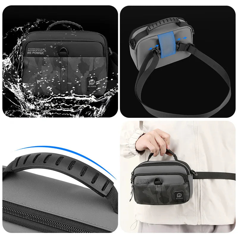 Men S Shoulder Bag Leisure Multi-Function Waist Nylon Business Handbag Large Capacity Crossbody
