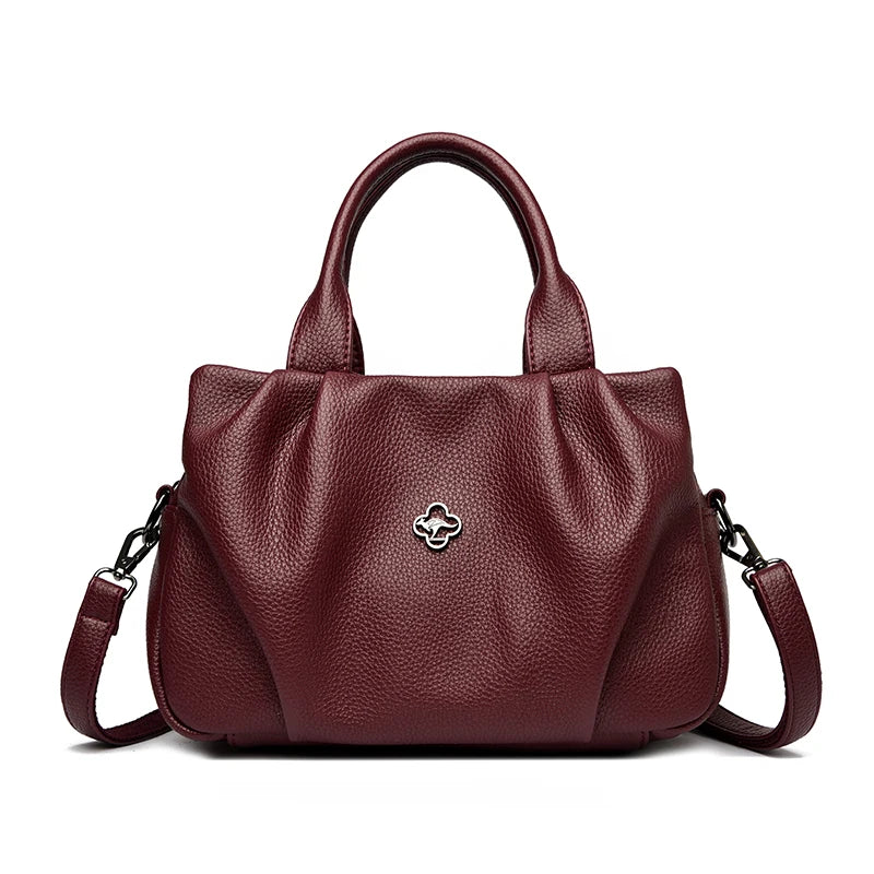 Soft PU Leather Handbag – Women's Large 3-Layer Shoulder Bag