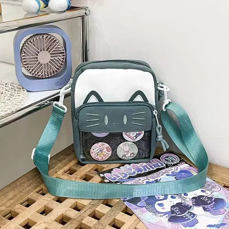 Mini Ita Bag Crossbody – Transparent Window Kawaii Shoulder Bag for Students