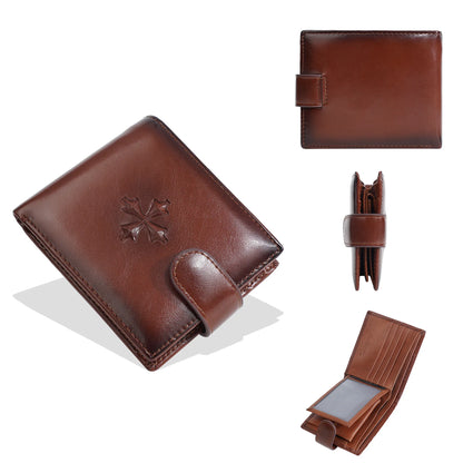 Men S Large-Capacity Cash Short High-End Buckle Multi-Position Business Wallet