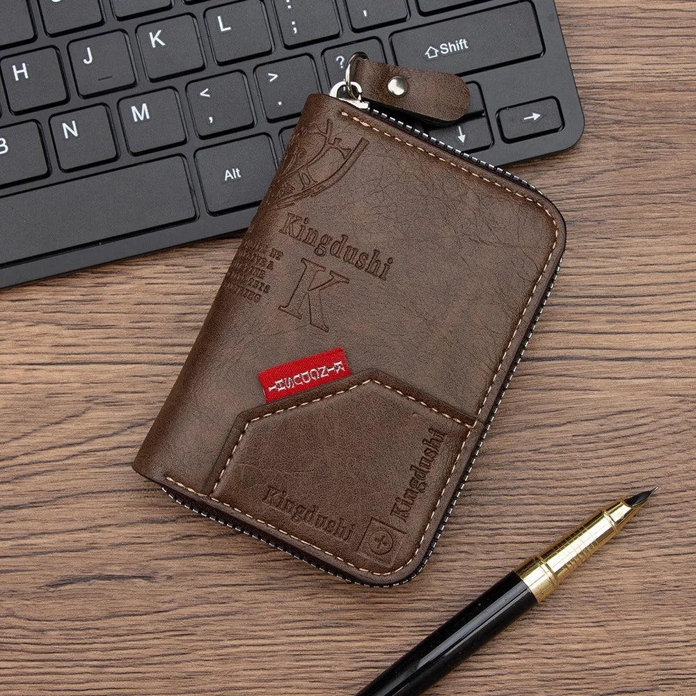 Homefish Vintage Slim Wallet Zipper Rfid Blocking 11 Slot Card Holder Retro Style Gift Men Women