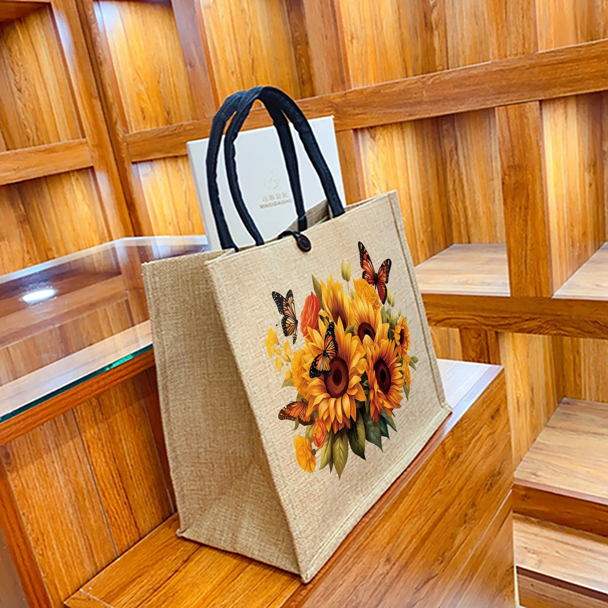 Sunflower Print Handbag & Coin Purse Set – 2-Piece Lightweight Tote