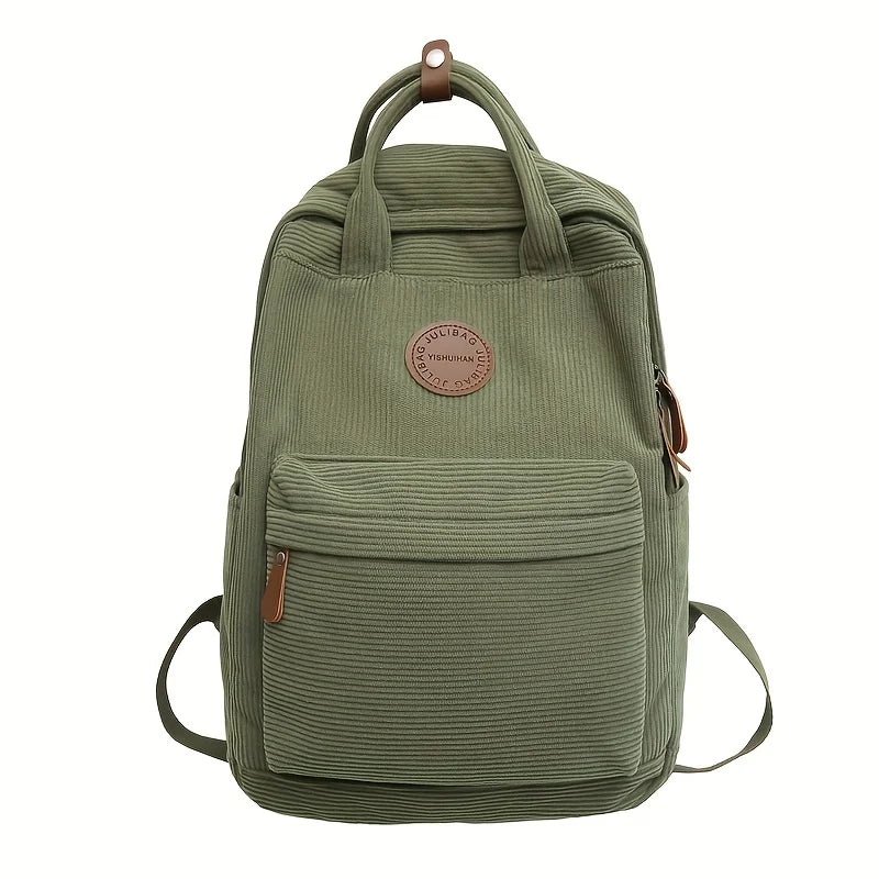 Corduroy Backpack for Teens – Casual School & College Bag