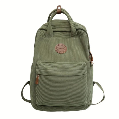 Corduroy Backpack for Teens – Casual School & College Bag