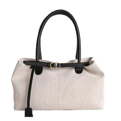 Large Capacity Canvas Tote Bag for Women – Retro Shoulder Handbag