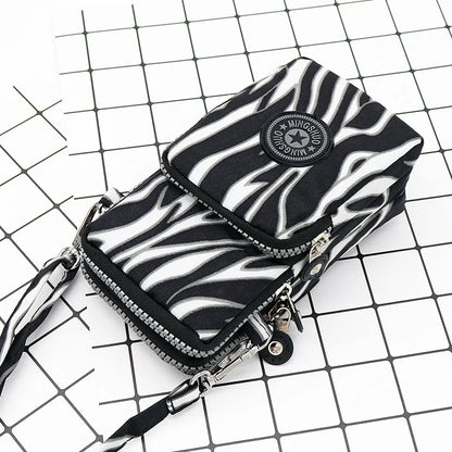 Nylon Shoulder Crossbody Phone Bag Women Sports Running Multi Layer Zipper Pouch Armband Bag