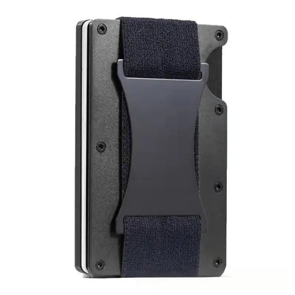 Homefish Slim Rfid Blocking Aluminum Card Holder Elastic Back Pocket Id Credit Case Unisex Travel