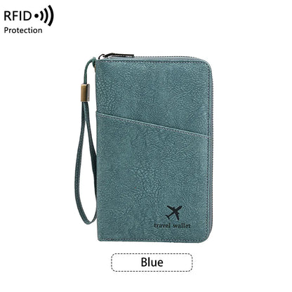 Rfid Blocking Passport Holder Multi-Functional Travel Document Organizer Ticket Storage Bag Wallet