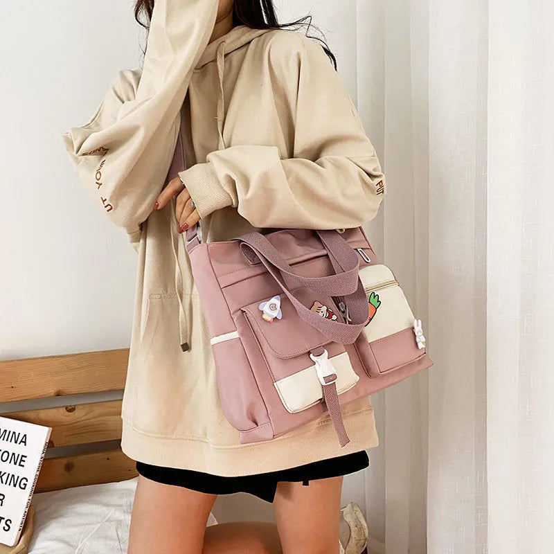 Designer School Handbag Messeng Bag Youth Teen Girls Tote Shoulder Large Capacity Nylon Women