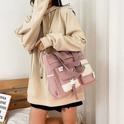Designer School Handbag Messeng Bag Youth Teen Girls Tote Shoulder Large Capacity Nylon Women