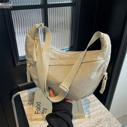 Crescent Crossbody Bag for Women – Lightweight Nylon Shoulder Bag