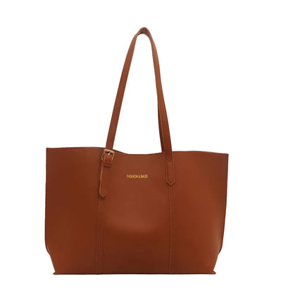 Leather Tote Bag – Large Capacity Women's Work Shoulder Bag