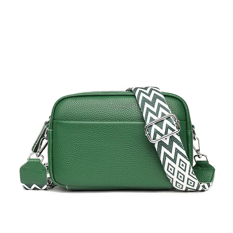 Multi-Layer Square Female Cross-Body Leather Change Cell Phone Storage Texture Commuting Shoulder